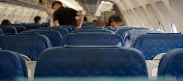 Passagierkabine eines Flugzeugs - Jetset Leben eines Unternehmers