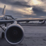 Nahaufnahme Flugzeugturbine