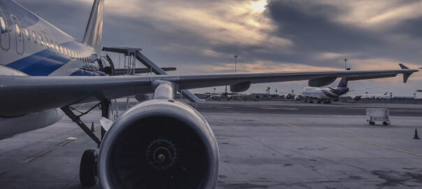 Nahaufnahme Flugzeugturbine