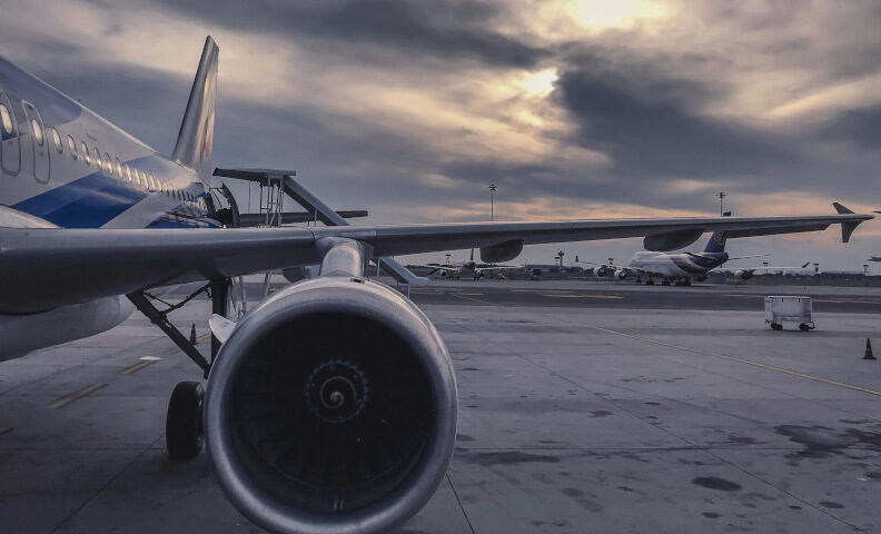 Nahaufnahme Flugzeugturbine