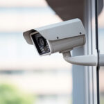 Nahaufnahme einer Videoüberwachungskamera