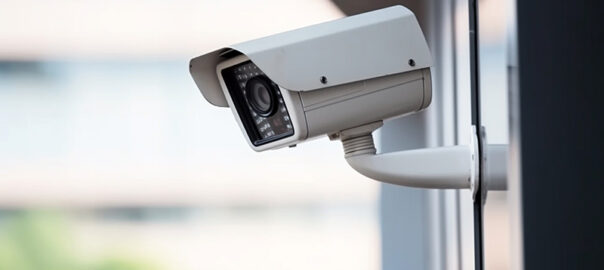 Nahaufnahme einer Videoüberwachungskamera