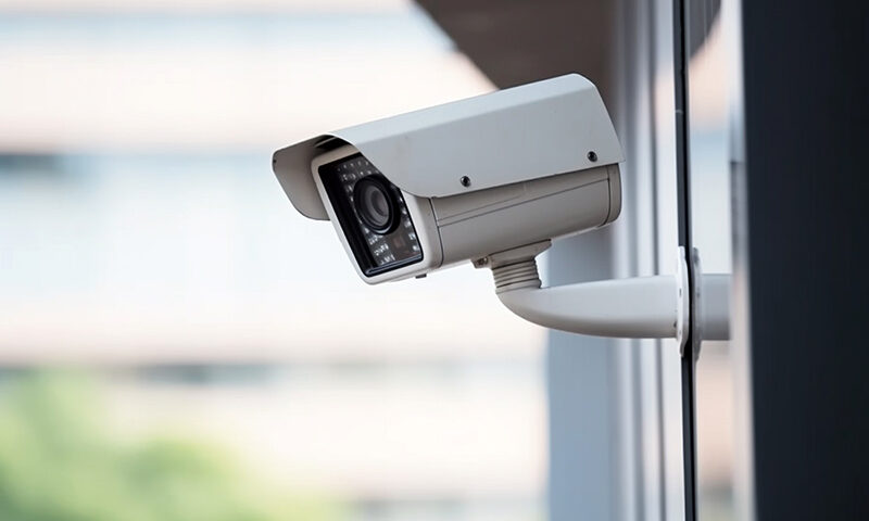 Nahaufnahme einer Videoüberwachungskamera