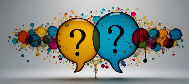 Abbildung von farbigen Frageblasen